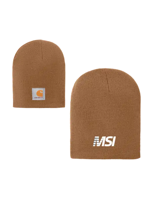 Carhartt Light Brown Acrylic Knit Hat w/MSI Icon logo