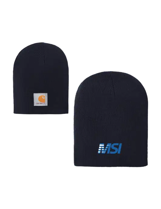 Carhartt Dark Navy Acrylic Knit Hat w/MSI Icon logo
