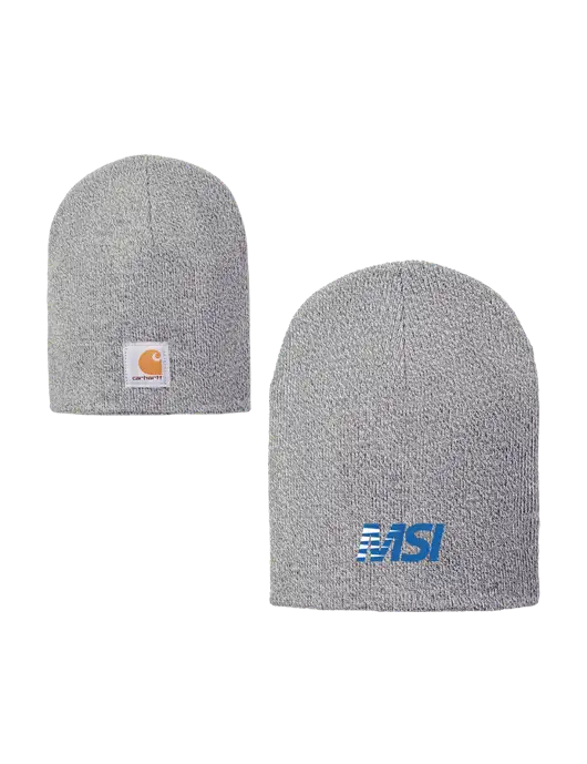 Carhartt Light Grey Heather Acrylic Knit Hat w/MSI Icon logo