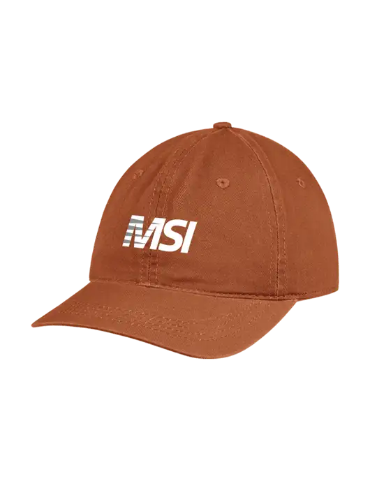 Garment Washed Unstructured Twill Burnt Orange Cap w/MSI Icon logo