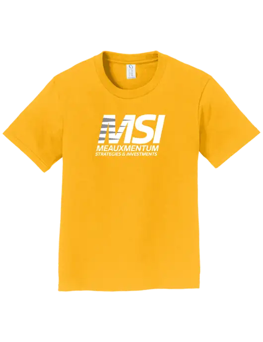 Youth Ring Spun Yellow Gold 4.5 oz T-Shirt w/Meauxmentum Logo