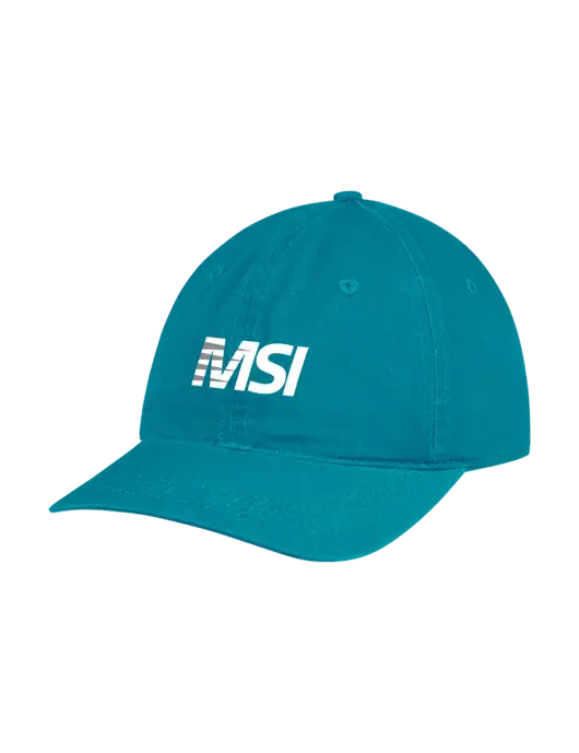 Garment Washed Unstructured Twill Sapphire Cap w/MSI Icon logo
