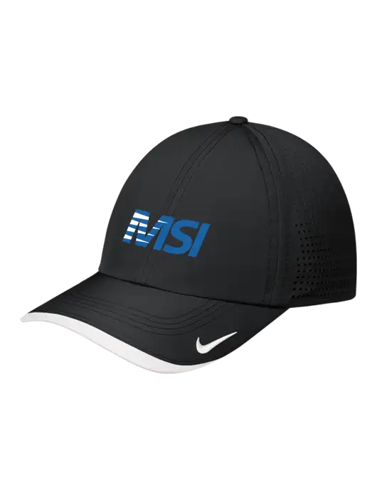 Nike Black/White Dri-FIT Perforated Performance Cap w/MSI Icon logo