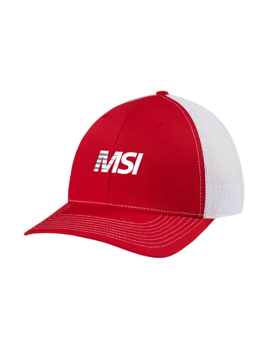 Richardson Adjustable Snapback Original 112 Trucker Cap Red w/White Mesh w/MSI Icon logo