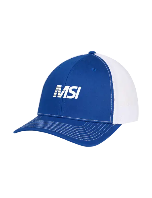 Richardson Adjustable Snapback Original 112 Trucker Cap Royal w/White Mesh w/MSI Icon logo