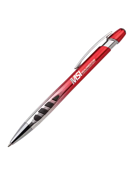 Zenith Red Ballpoint Pen - Blue ink w/Meauxmentum Logo