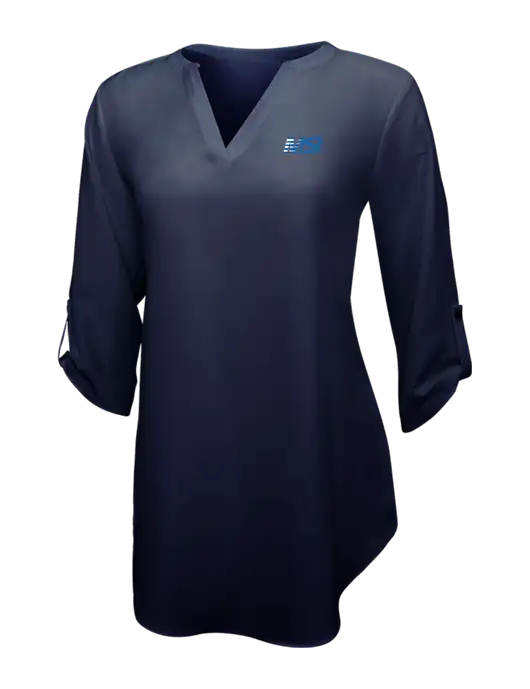 Navy Womens 3/4 Sleeve Tunic Blouse w/MSI Icon logo