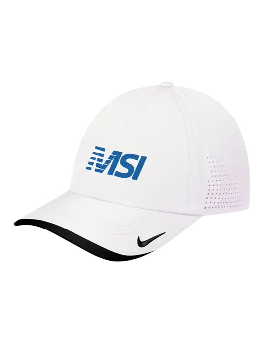 Nike White/Black Dri-FIT Perforated Performance Cap w/MSI Icon logo