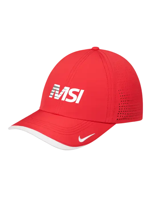 Nike Red/White Dri-FIT Perforated Performance Cap w/MSI Icon logo