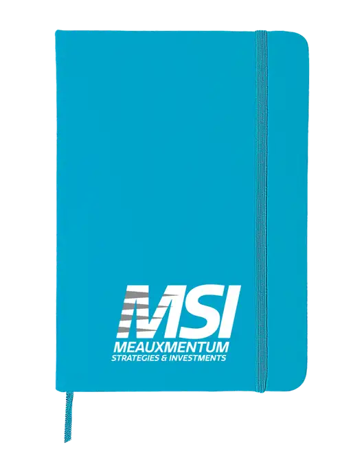 Light Blue Comfort Touch Bound Journal 5" X 7" w/Meauxmentum Logo