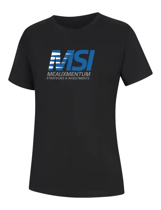 Womens Black Core Blend Tee w/Meauxmentum Logo
