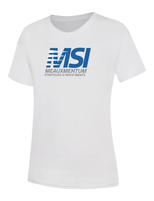 Womens White Core Blend Tee w/Meauxmentum Logo