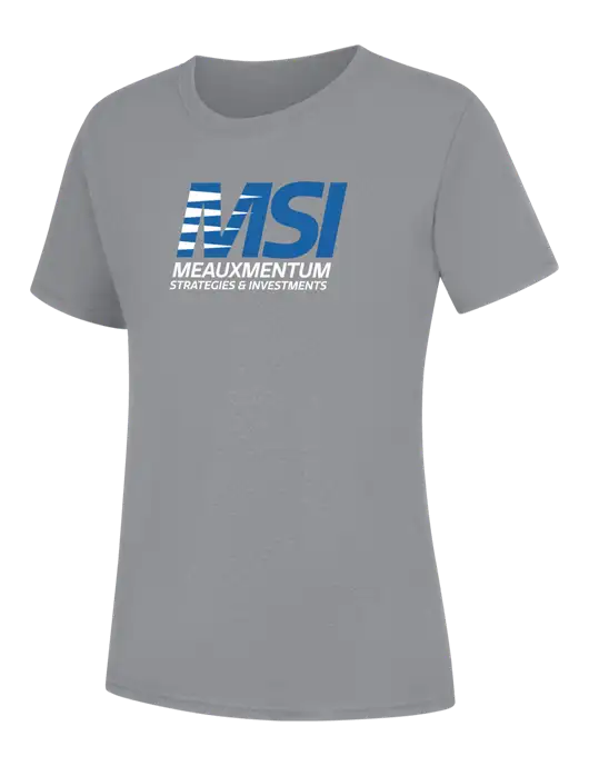 Womens Light Grey Heather Core Blend Tee w/Meauxmentum Logo