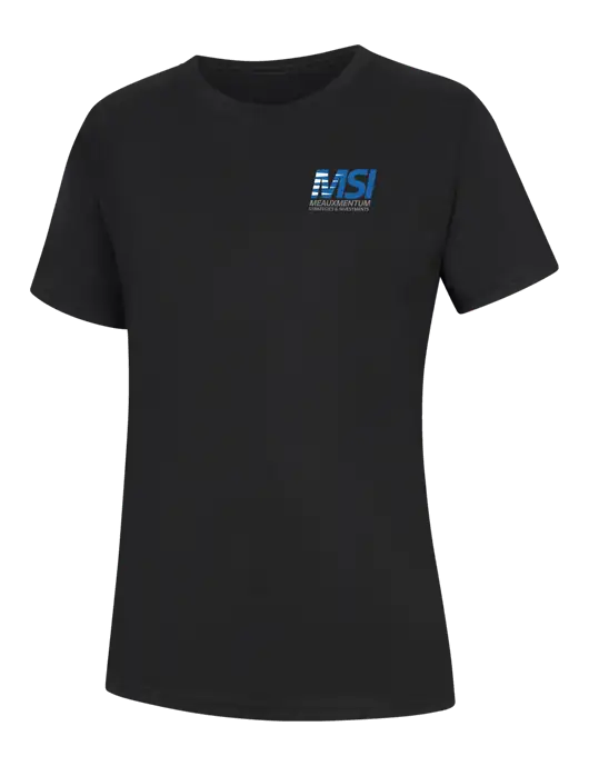 Womens Black Core Blend Tee w/Meauxmentum Logo