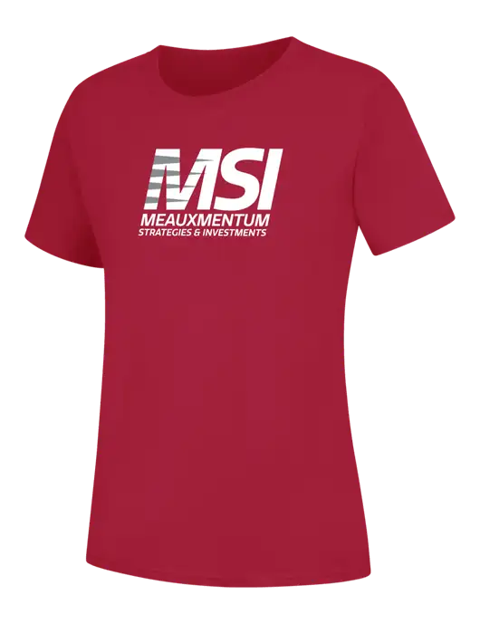 Womens Red Core Blend Tee w/Meauxmentum Logo