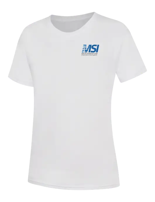 Womens White Core Blend Tee w/Meauxmentum Logo