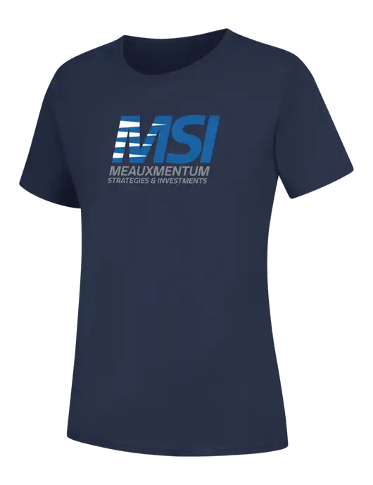 Womens Navy Core Blend Tee w/Meauxmentum Logo