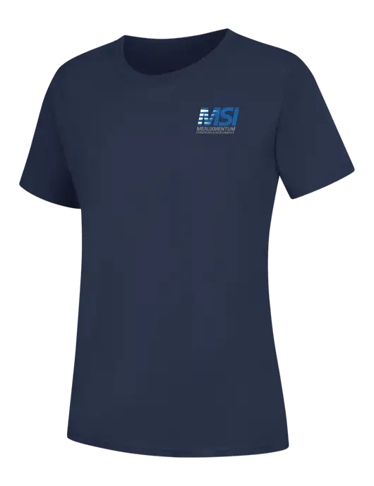 Womens Navy Core Blend Tee w/Meauxmentum Logo