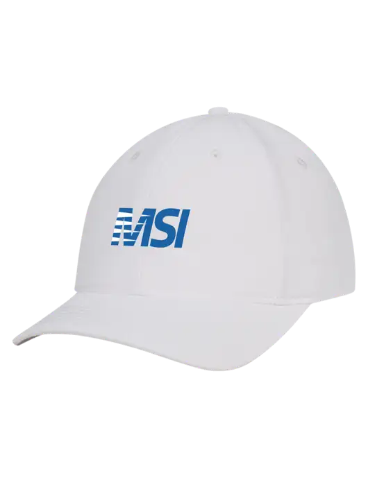 White Nylon Twill Performance Cap w/MSI Icon logo