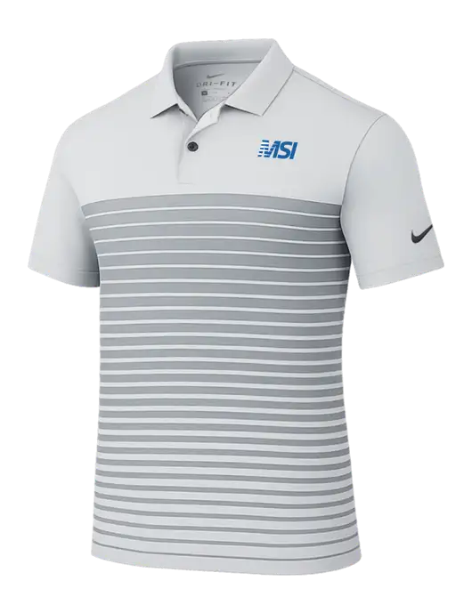 Nike Light Grey Dri-FIT Vapor Block Polo w/MSI Icon logo