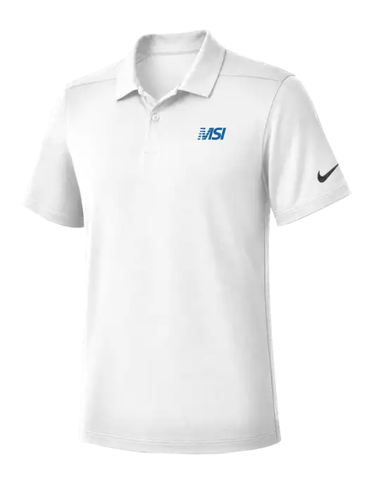Nike White Dry Essential Solid Polo w/MSI Icon logo