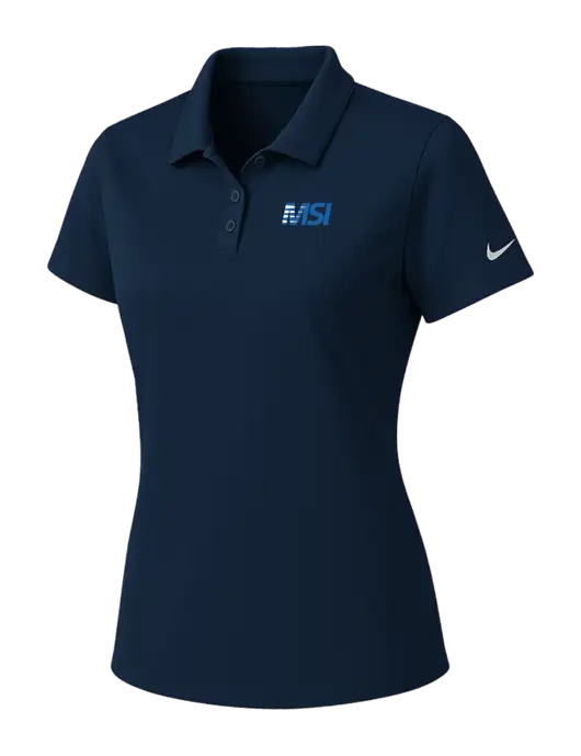 Nike Womens Navy Dry Essential Solid Polo w/MSI Icon logo