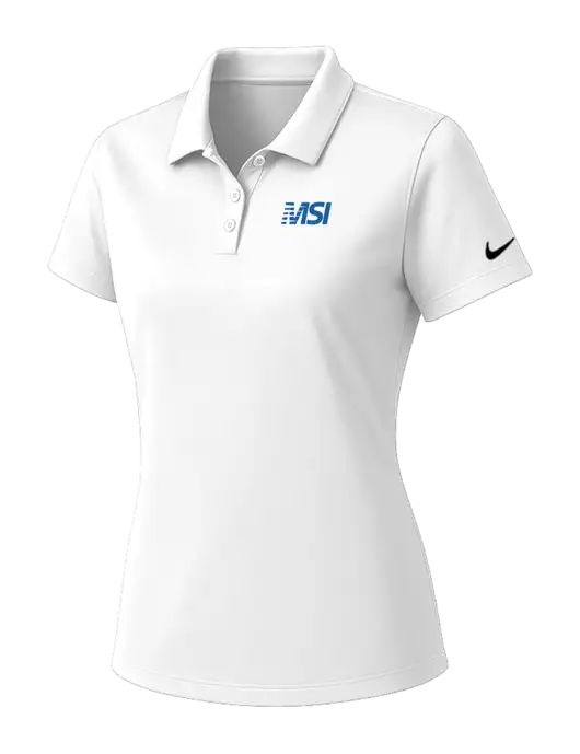 Nike Womens White Dry Essential Solid Polo w/MSI Icon logo