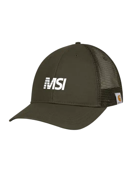 Carhartt Dark Olive Canvas Trucker Cap w/MSI Icon logo