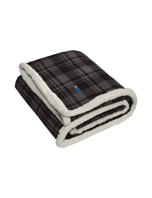 Charcoal/Medium Grey Flannel  Sherpa Blanket w/MSI Icon logo