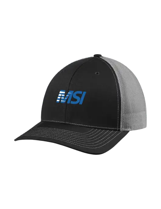 Richardson Adjustable Snapback Original 112 Trucker Cap Black w/Charcoal Mesh w/MSI Icon logo