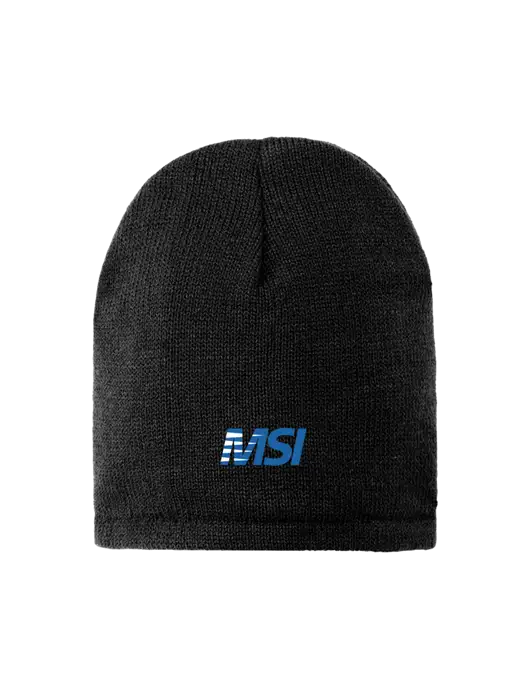 Black Fleece-Lined Beanie Cap w/MSI Icon logo