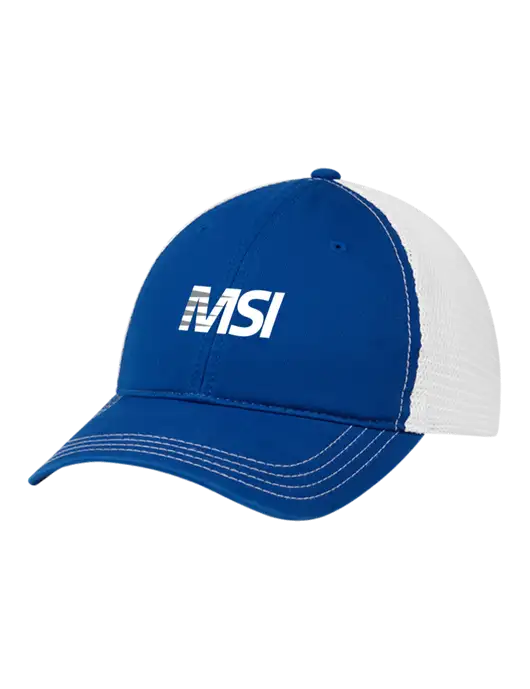 Richardson 111 Garment Washed Trucker Cap Royal w/White Mesh w/MSI Icon logo