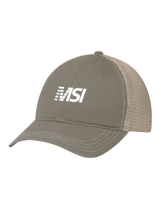 Richardson 111 Garment Washed Trucker Cap Medium Taupe w/Tan Mesh w/MSI Icon logo