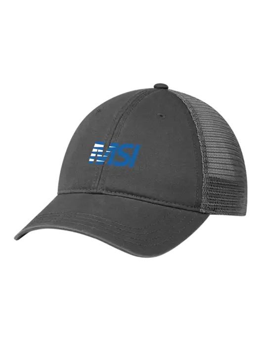 Richardson 111 Garment Washed Trucker Cap Charcoal w/Charcoal Mesh w/MSI Icon logo