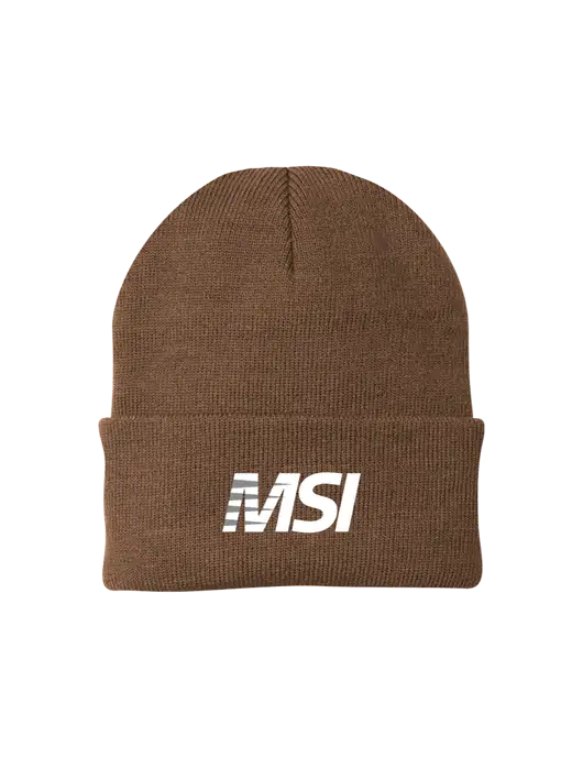 Brown Knit Cap w/MSI Icon logo