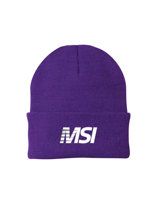 Purple Knit Cap w/MSI Icon logo