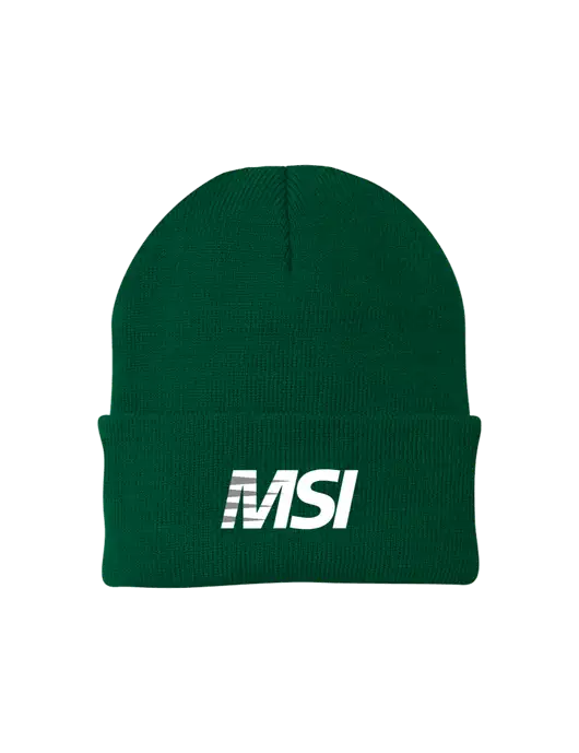 Dark Green Knit Cap w/MSI Icon logo