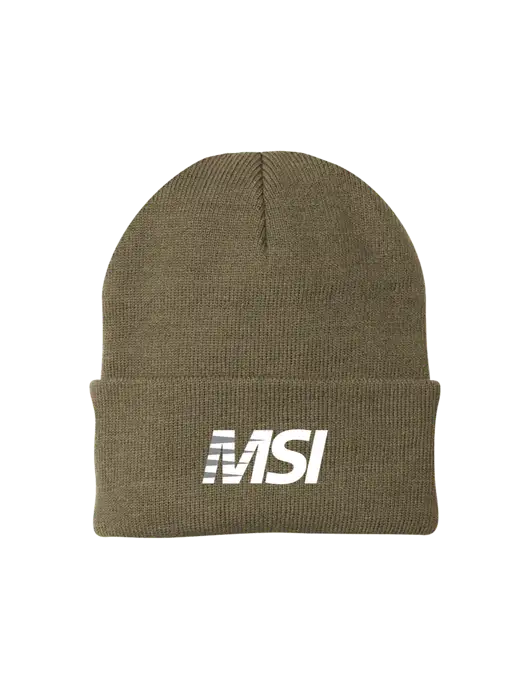 Dark Tan Knit Cap w/MSI Icon logo