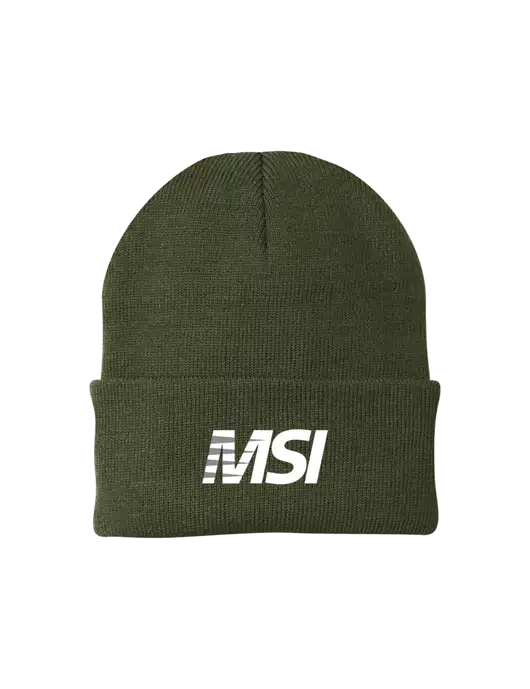 Dark Olive Green Knit Cap w/MSI Icon logo