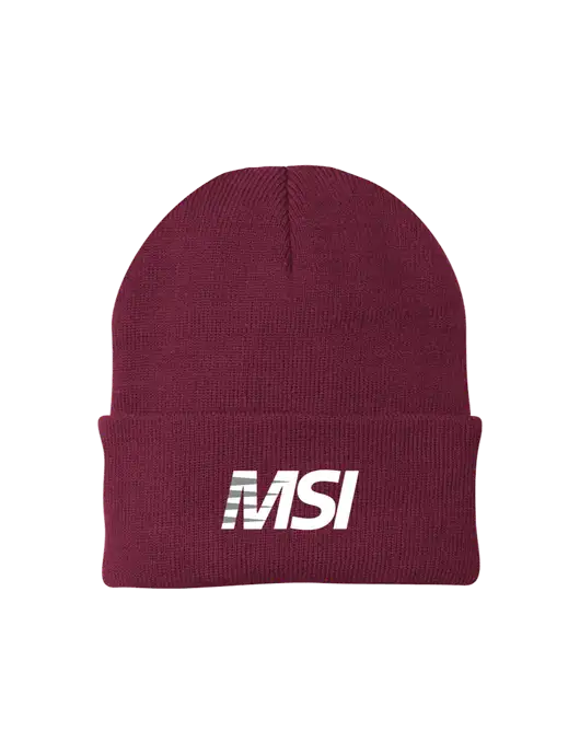 Maroon Knit Cap w/MSI Icon logo
