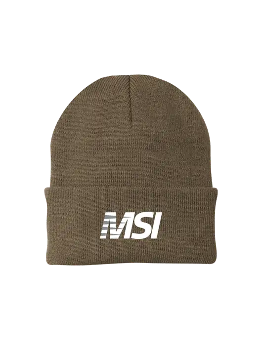 Light Brown Knit Cap w/MSI Icon logo