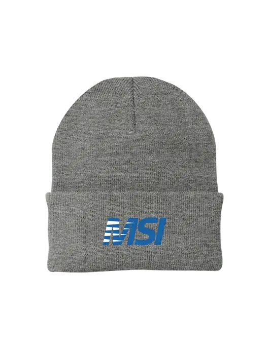 Medium Grey Heather Knit Cap w/MSI Icon logo