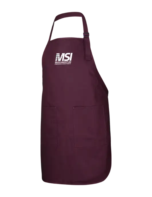 Full-Length Maroon Apron With Pockets w/Meauxmentum Logo