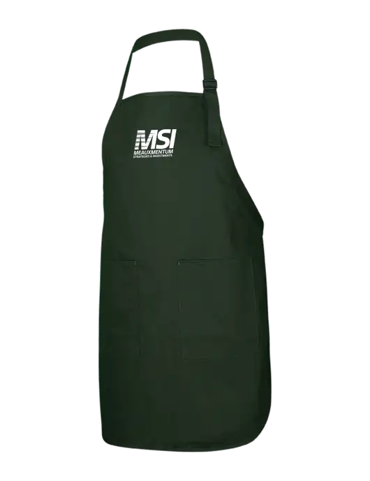 Full-Length Dark Green Apron With Pockets w/Meauxmentum Logo