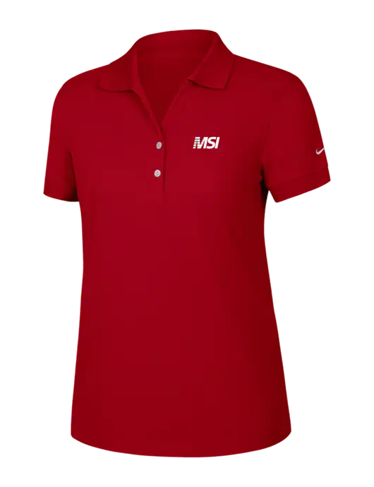 Nike Womens Dri-FIT Classic Red Polo w/MSI Icon logo