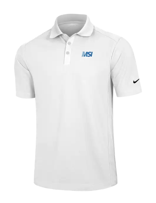 Nike White Dri-FIT Classic Polo w/MSI Icon logo