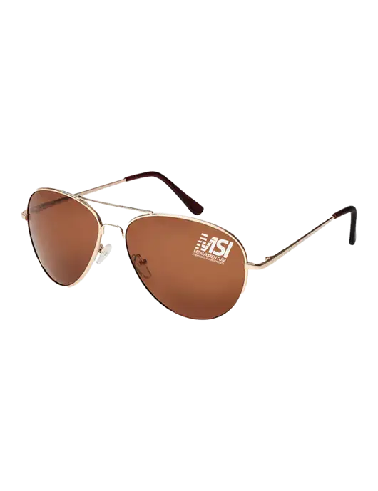 Aviator Coffee Brown with Gold Sunglasses  w/Meauxmentum Logo