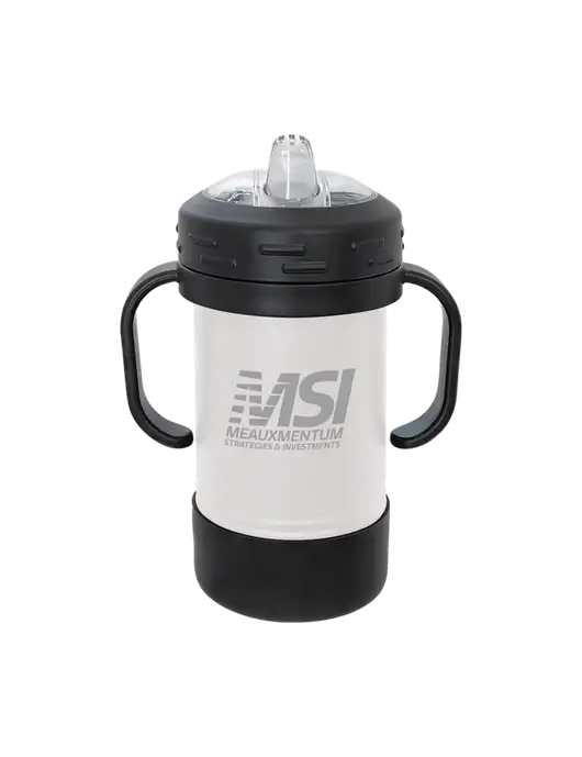 Polar Camel 10 oz Powder Coated White Sippy Cup w/Meauxmentum Logo