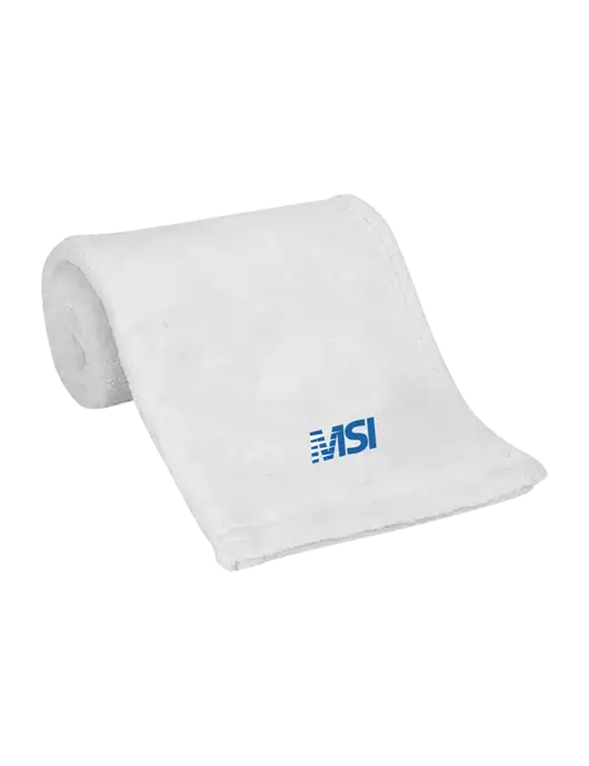 White Alpine Fleece Mink Touch Luxury Baby Blanket  w/MSI Icon logo