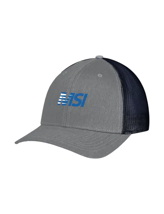 Richardson Adjustable Snapback Original 112 Trucker Cap Heather Grey w/Navy Mesh w/MSI Icon logo